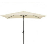Square 2m Cream LED Parasol with 25kg Parasol Base - Black Concrete - Laura James