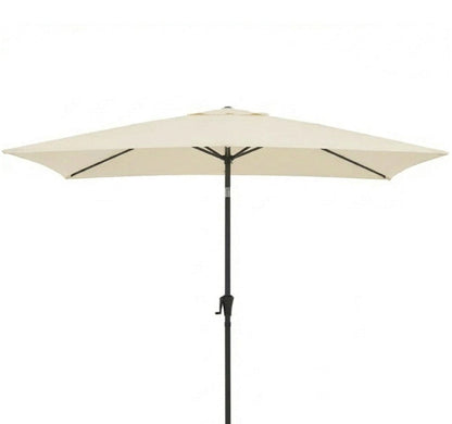 Square 2m Cream LED Parasol with 25kg Parasol Base - Black Concrete - Laura James