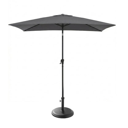 Square 2m Grey LED Parasol with 25kg Parasol Base - Black Concrete - Laura James
