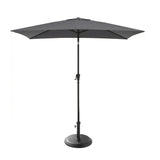 Square 2m Grey LED Premium Parasol with 25kg Parasol Base - Black Concrete - Laura James
