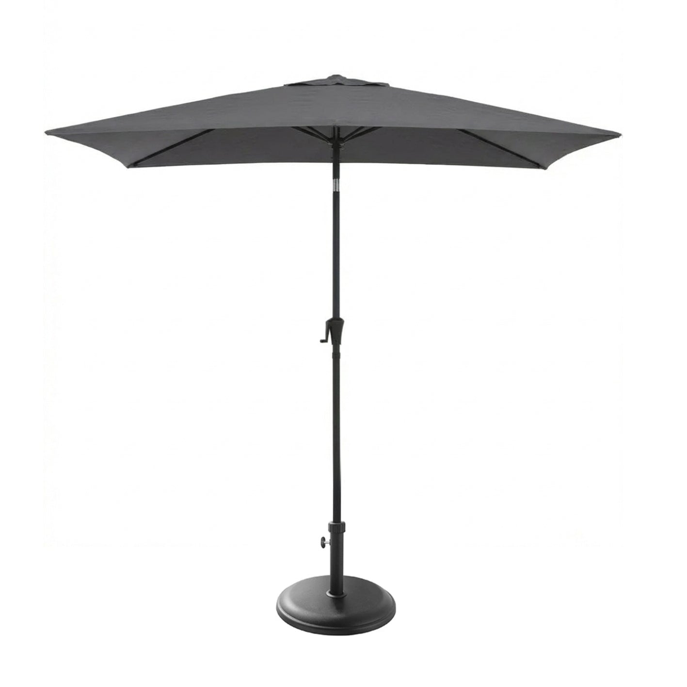 Square 2m Grey LED Premium Parasol with 25kg Parasol Base - Black Concrete - Laura James