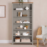 Bampton Stone Grey Tall  Bookcase - Laura James 