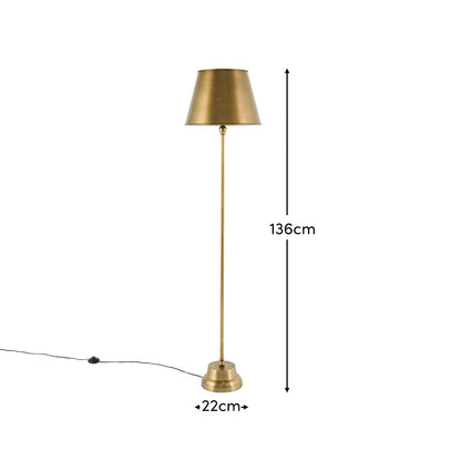 Stowe Gold Metal Floor Lamp - 136cm - Laura James