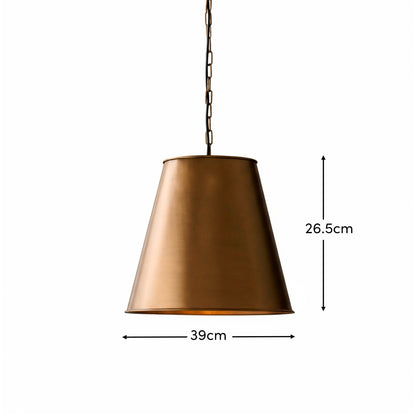 Stowe Metal Pendant Light - Gold - Laura James 