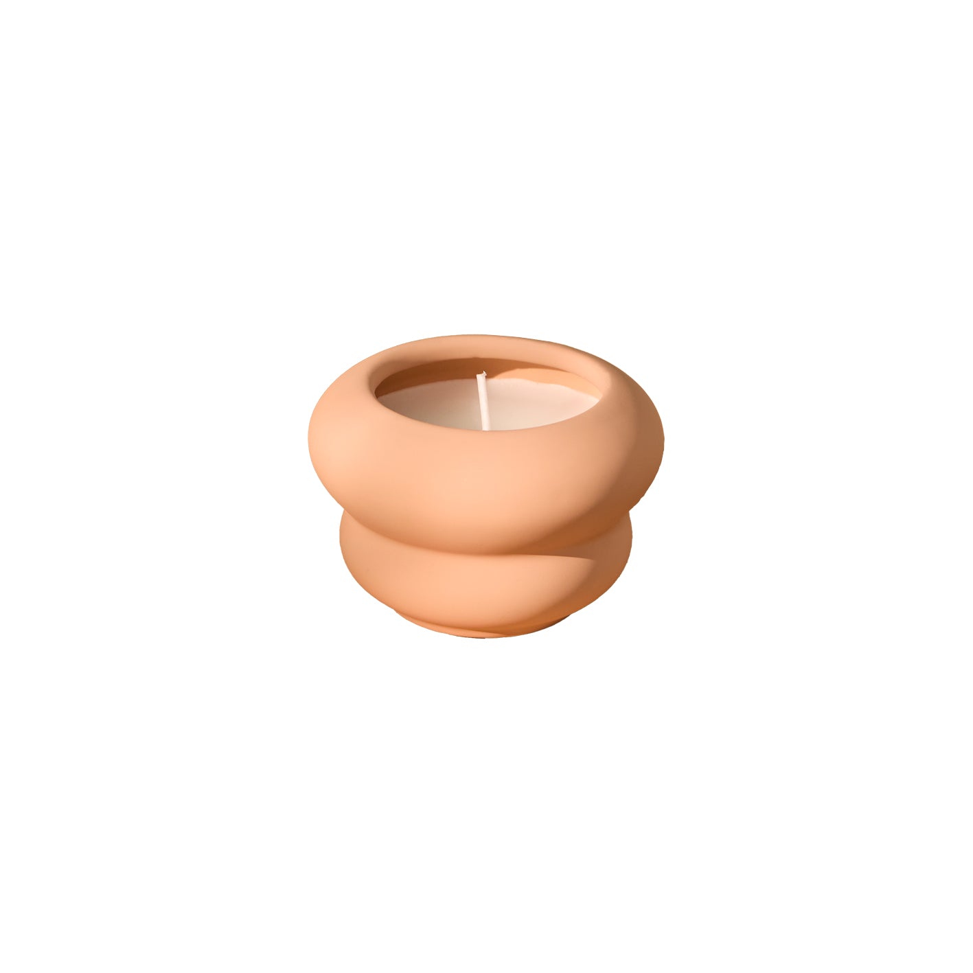 Surbiton Single Wick 9cm Ceramic Candle - Oud Wood & Rose Scent In Blush Pink - Laura James 