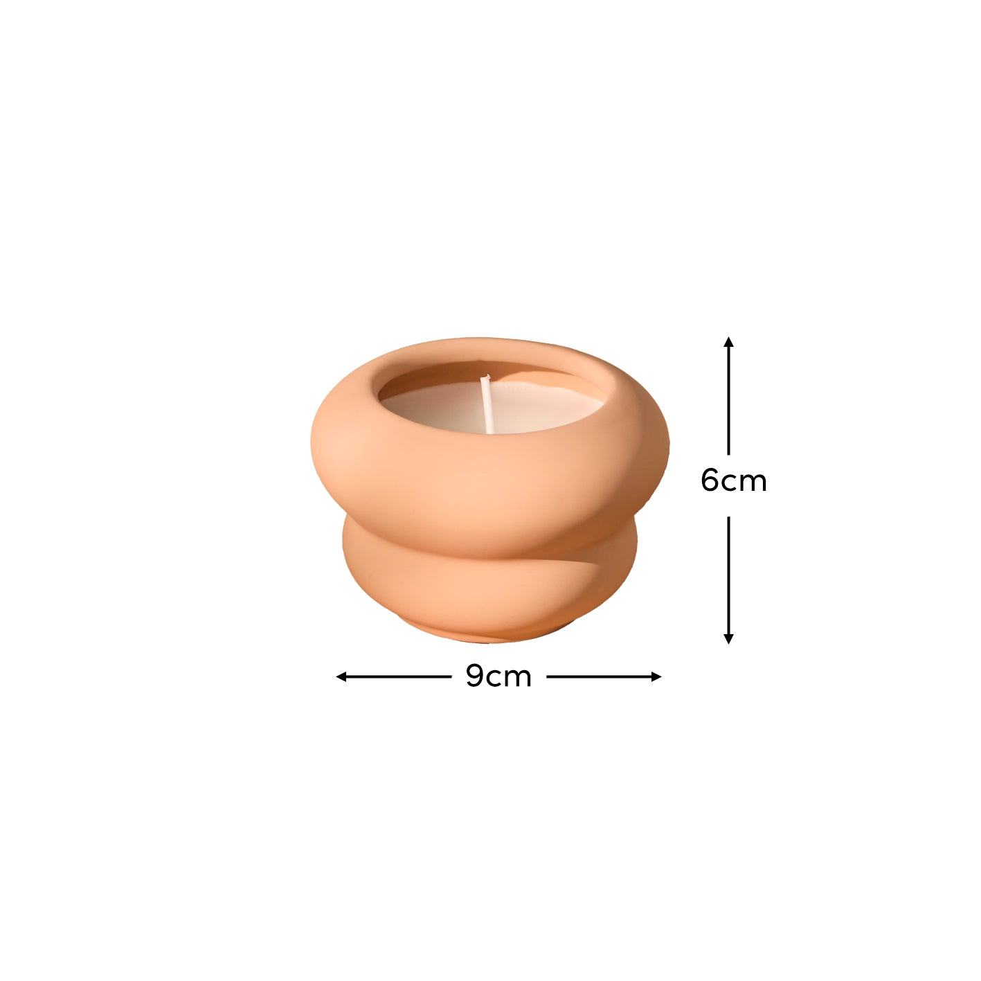 Surbiton Single Wick 9cm Ceramic Candle - Oud Wood & Rose Scent In Blush Pink - Laura James 