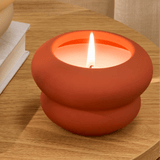 Surbiton Single Wick 9cm Ceramic Candle - Oud Wood & Rose Scent In Paprika - Laura James 