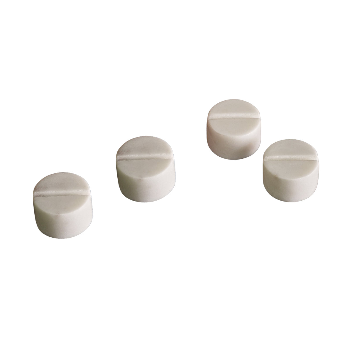 Tiree 4cm Marble Circle Name Placeholder - Set of 4 - White Marble - Laura James 