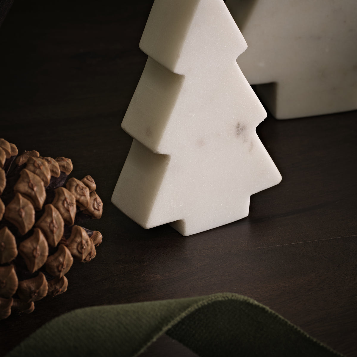 Tiree 10cm Tree Ornament - White Marble - Laura James 