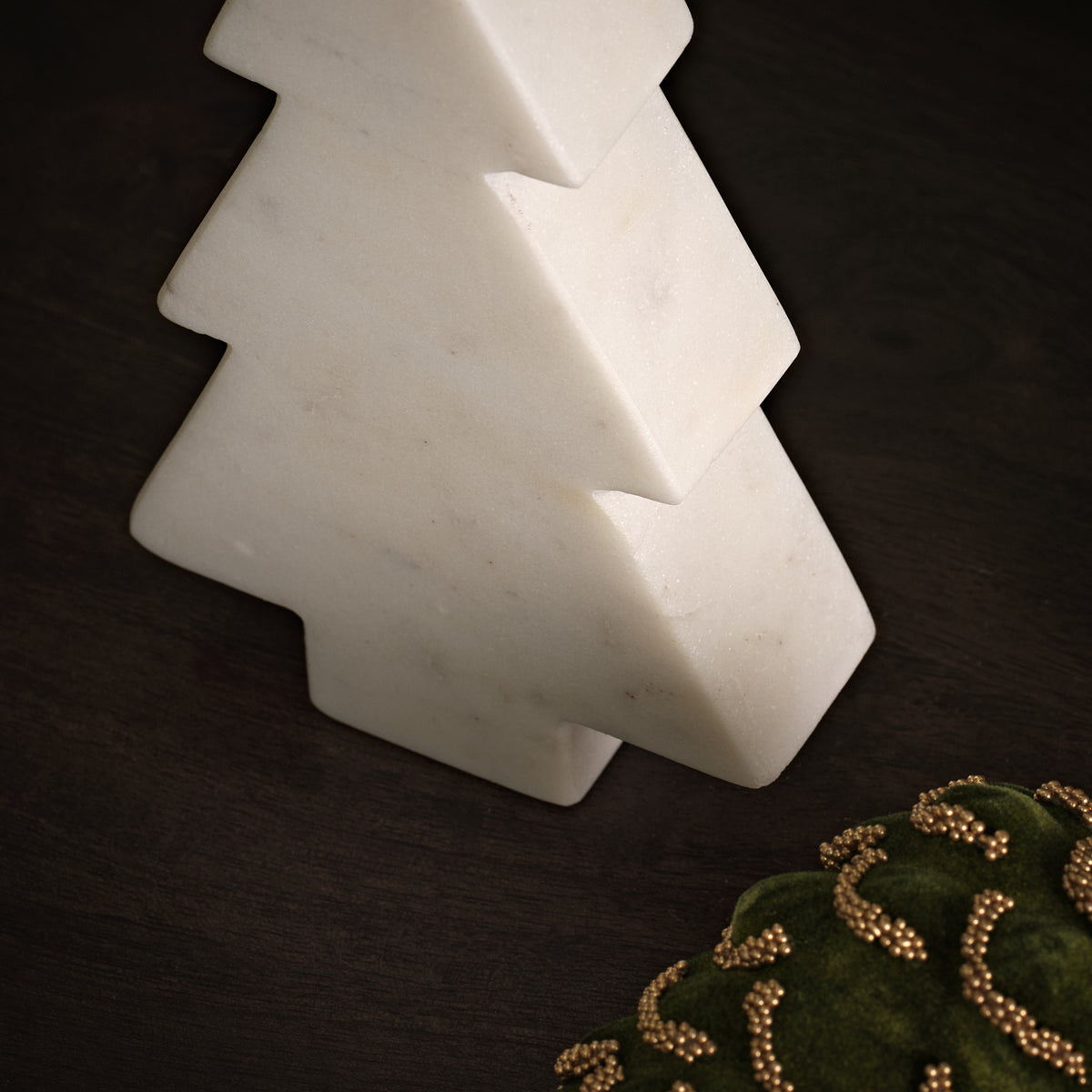 Tiree 10cm Tree Ornament - White Marble - Laura James 