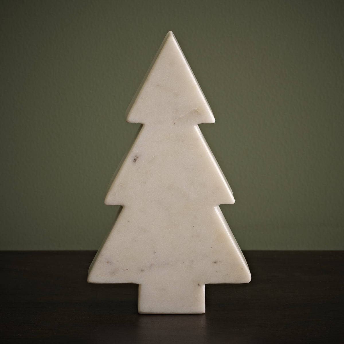 Tiree 15cm Tree Ornament - White Marble - Laura James 