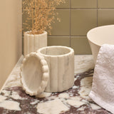 Tiree 10cm Lidded Pot - White Marble - Laura James 