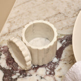 Tiree 10cm Lidded Pot - White Marble - Laura James 