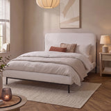Tallulah Double Bed - Chalk White Boucle - Laura James 