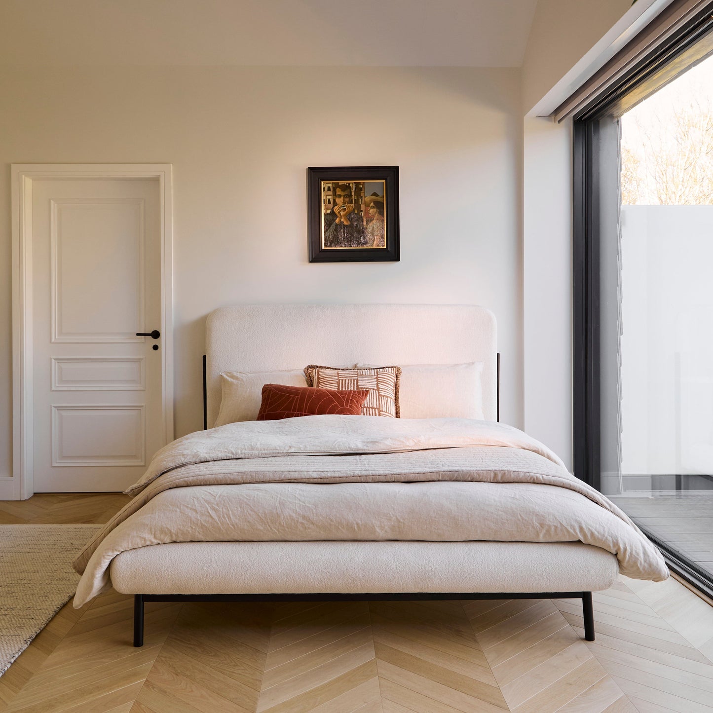 Tallulah Double Bed - Chalk White Boucle - Laura James 