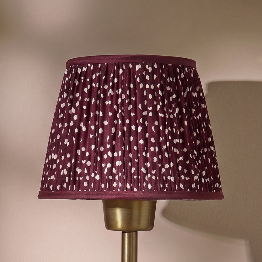 Nimana 16cm Gathered Lamp Shade - Burgundy Spot