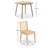 Tilly 100cm Round Dining Table - 4 Seater - Tilly Dining Chairs - Whitewash Oak & Natural String - Laura James