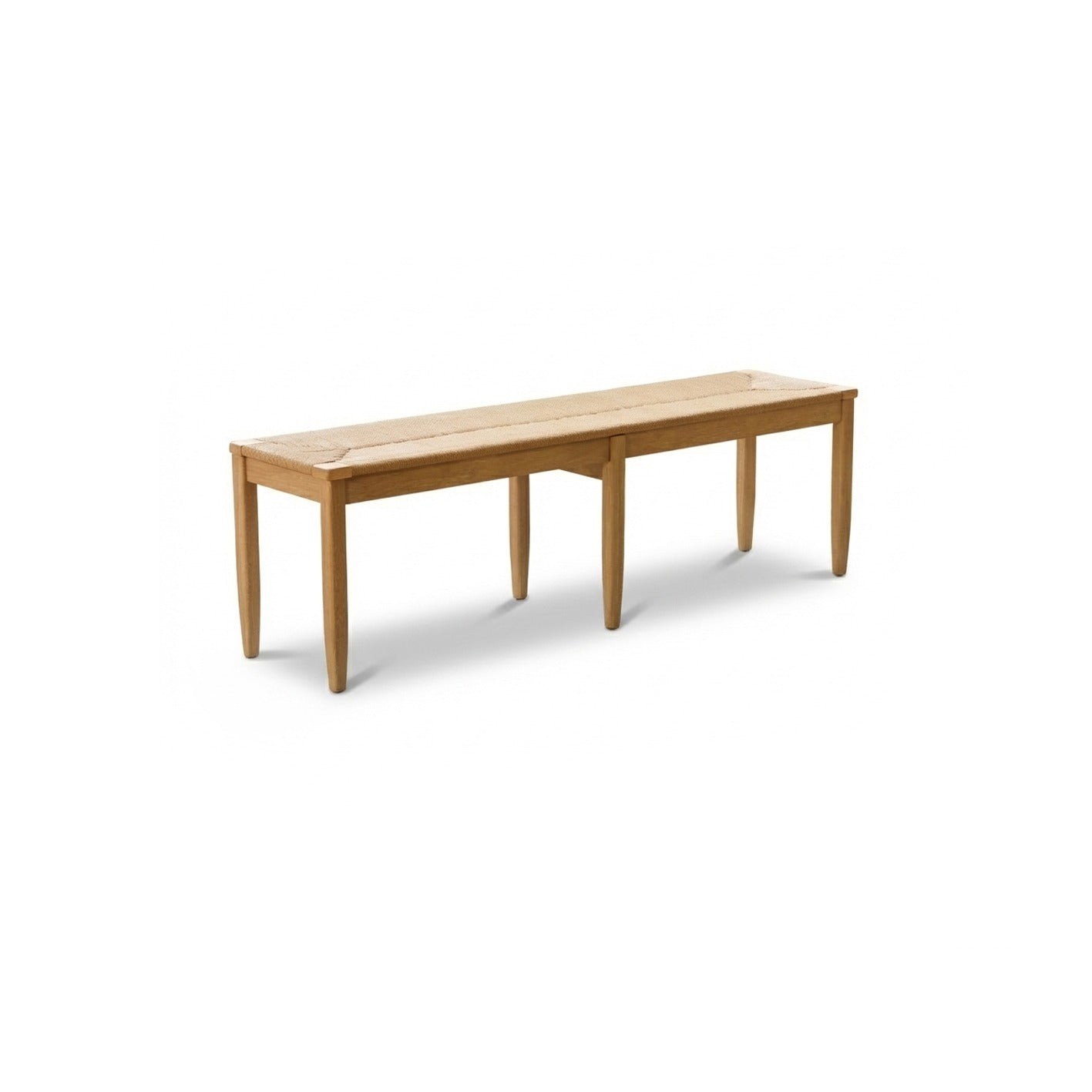 Tilly 150cm Wooden Woven Bench - Whitewash Oak – Laura James