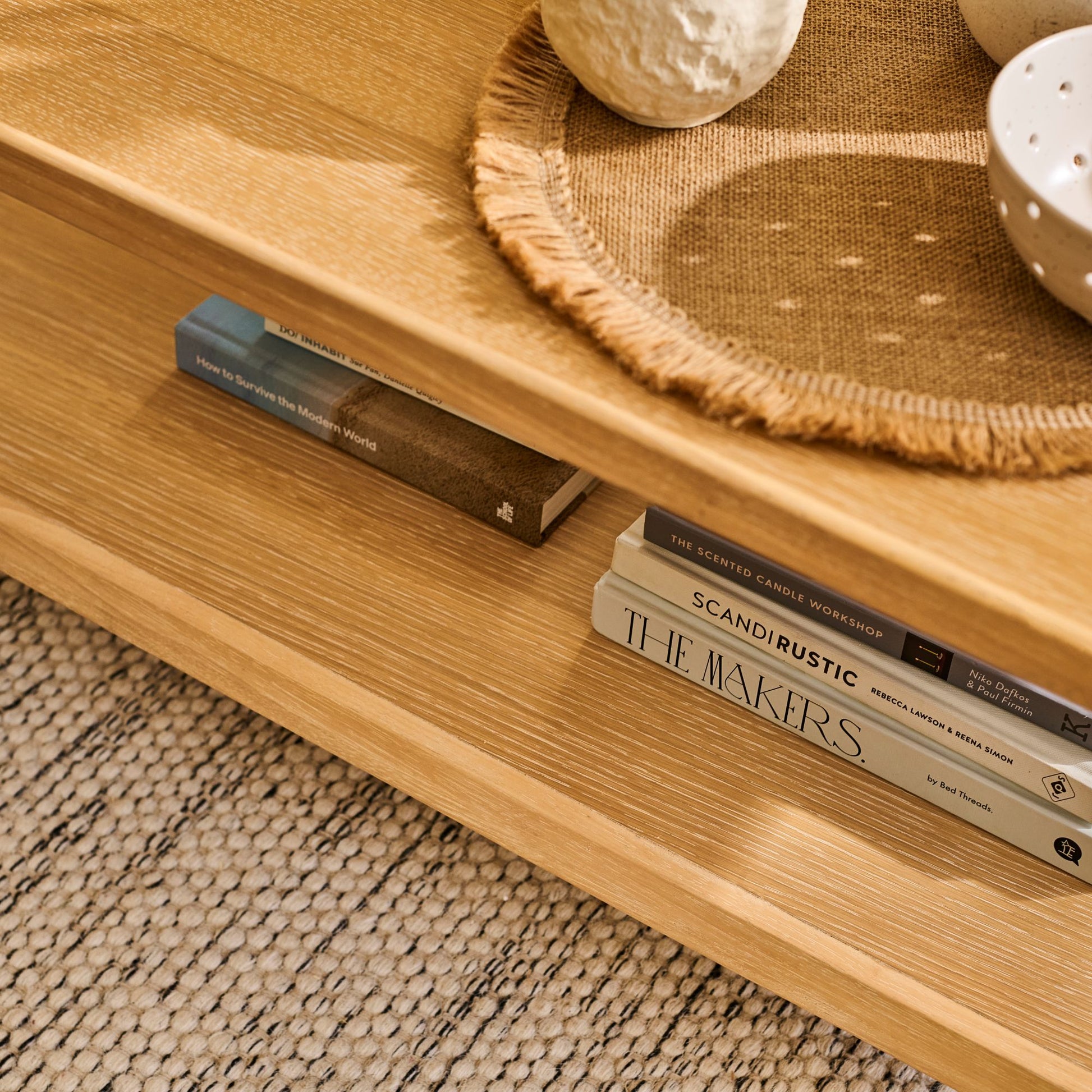 Tilly 100cm Rectangular Coffee Table - Whitewash Oak - Laura James