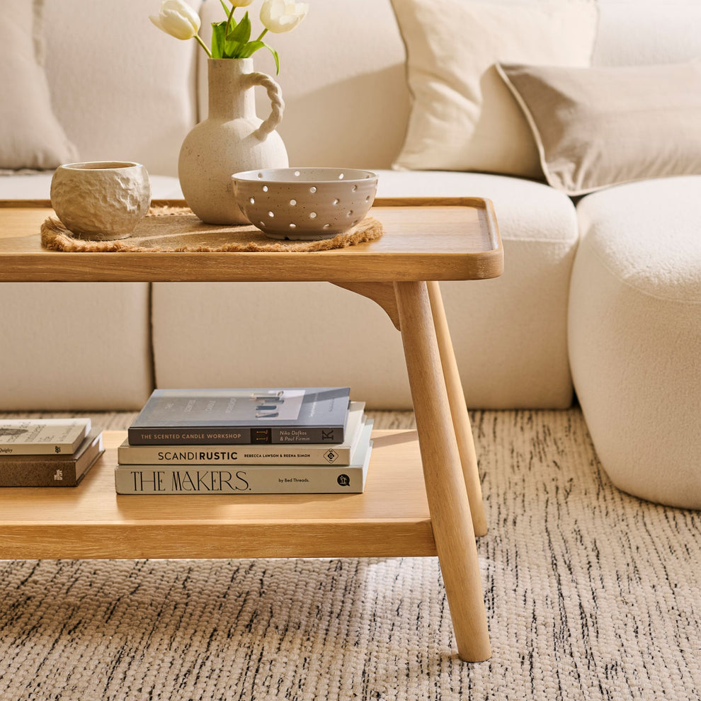 Tilly 100cm Rectangular Coffee Table - Whitewash Oak – Laura James