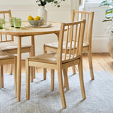 Tilly 100cm Round Dining Table - 4 Seater - Tilly Dining Chairs - Whitewash Oak & Natural String - Laura James