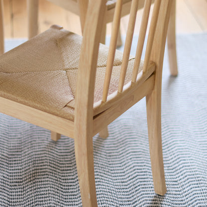 Tilly 100cm Round Dining Table - 4 Seater - Tilly Dining Chairs - Whitewash Oak & Natural String - Laura James