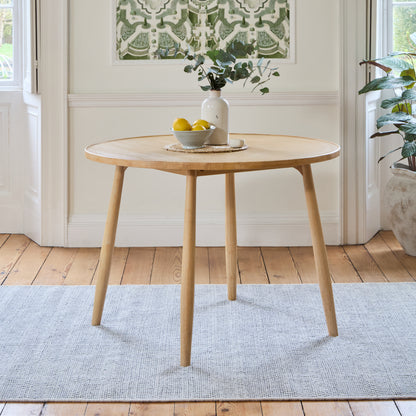 Tilly 100cm Round Dining Table - Whitewash Oak - Laura James