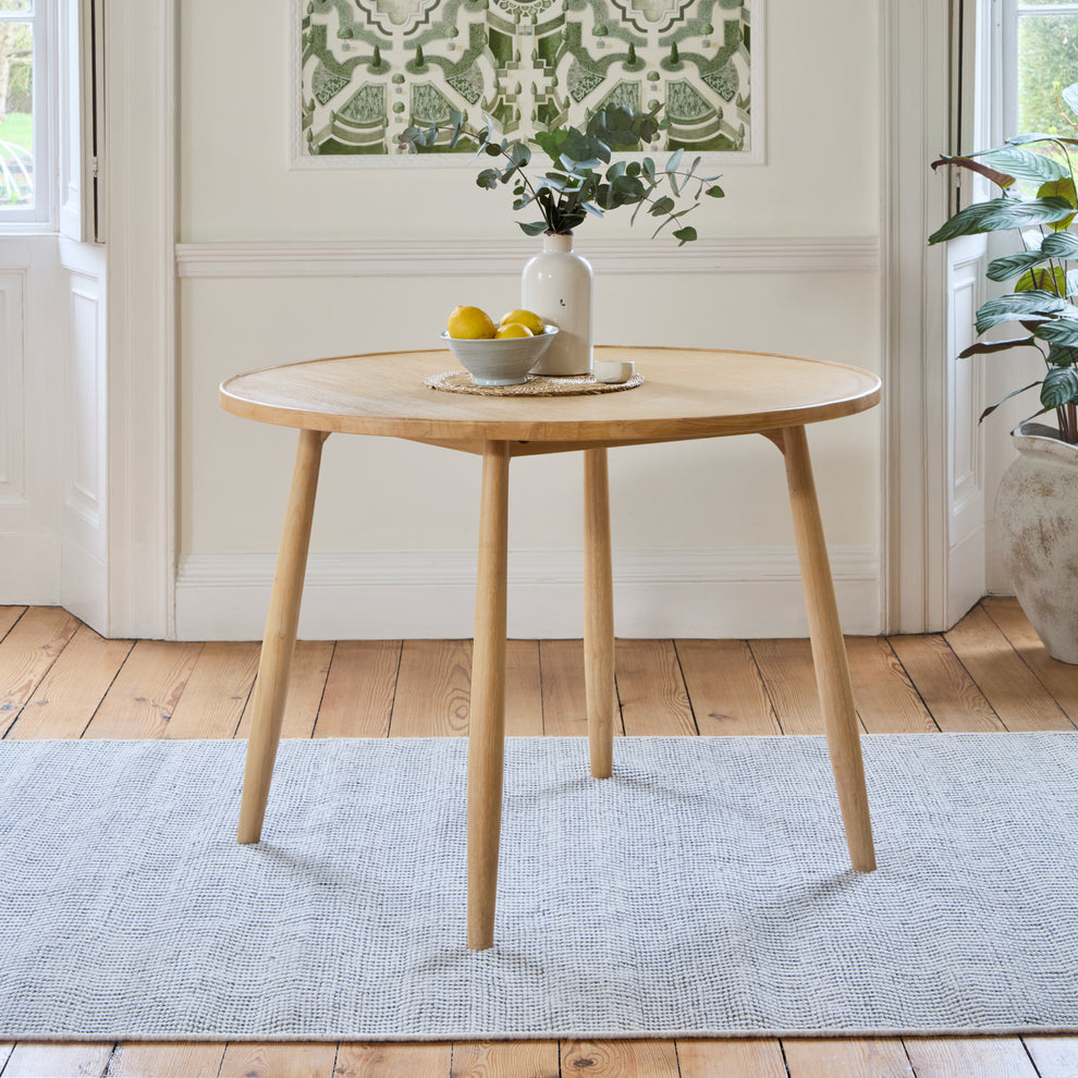 Tilly 100cm Round Dining Table - Whitewash Oak – Laura James