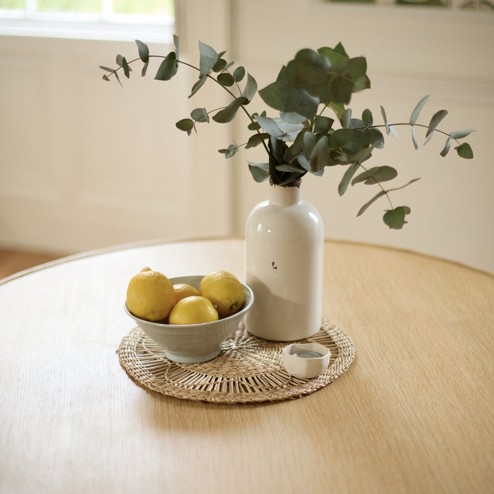 Tilly 100cm Round Dining Table - Whitewash Oak – Laura James