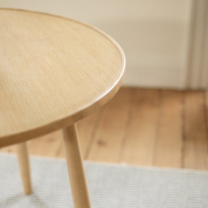 Tilly 100cm Round Dining Table - Whitewash Oak - Laura James