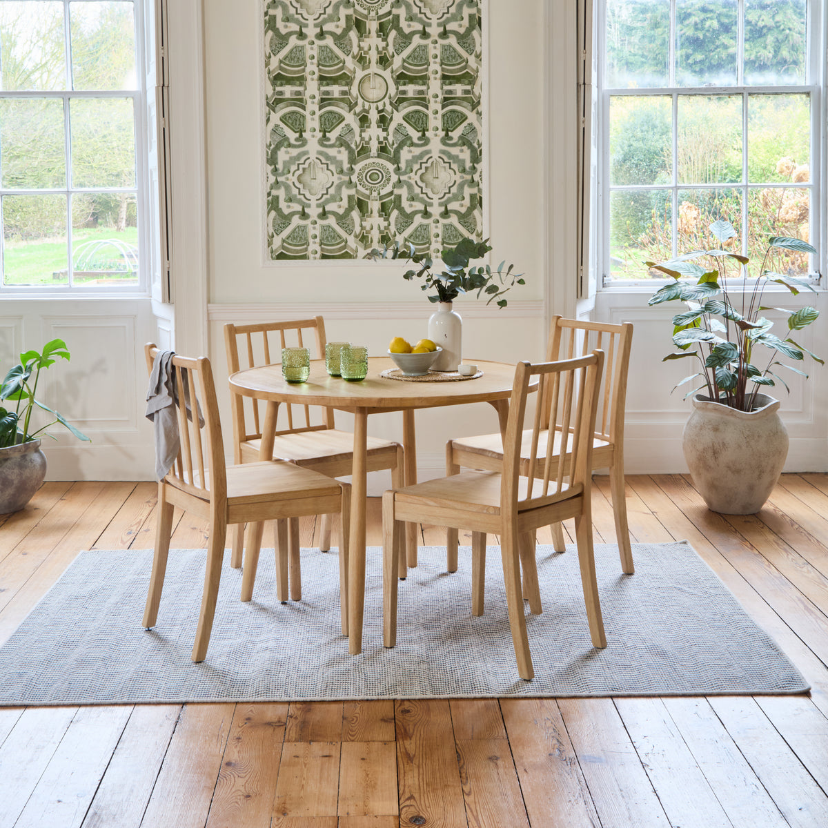 Tilly 100cm Round Dining Table - 4 Seater - Tilly Dining Chairs - Whit ...