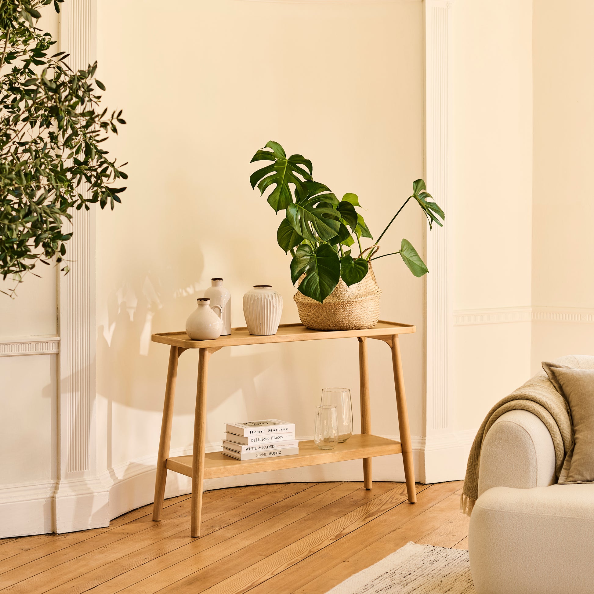 Tilly 110cm Console Table - Whitewash Oak - Laura James