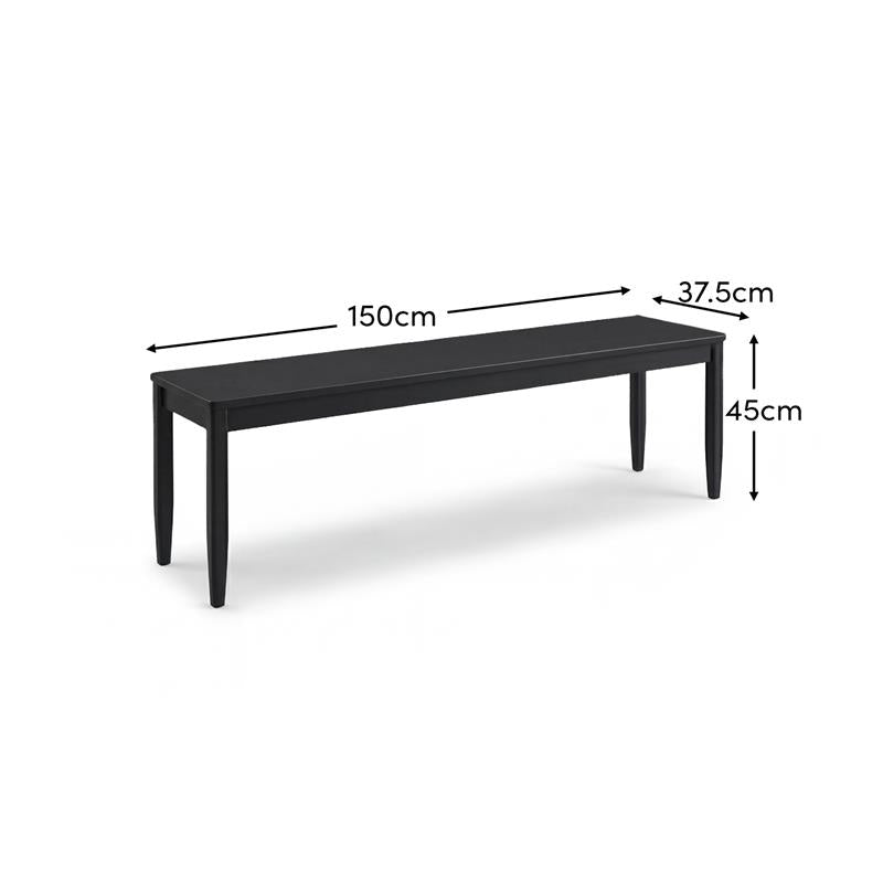 Tilly 150cm Wooden Bench - Black Oak - Laura James