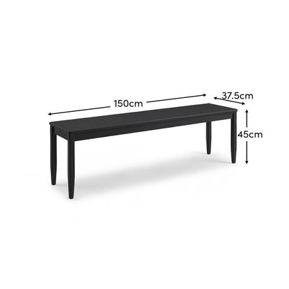 Tilly 150cm Wooden Bench - Black Oak - Laura James