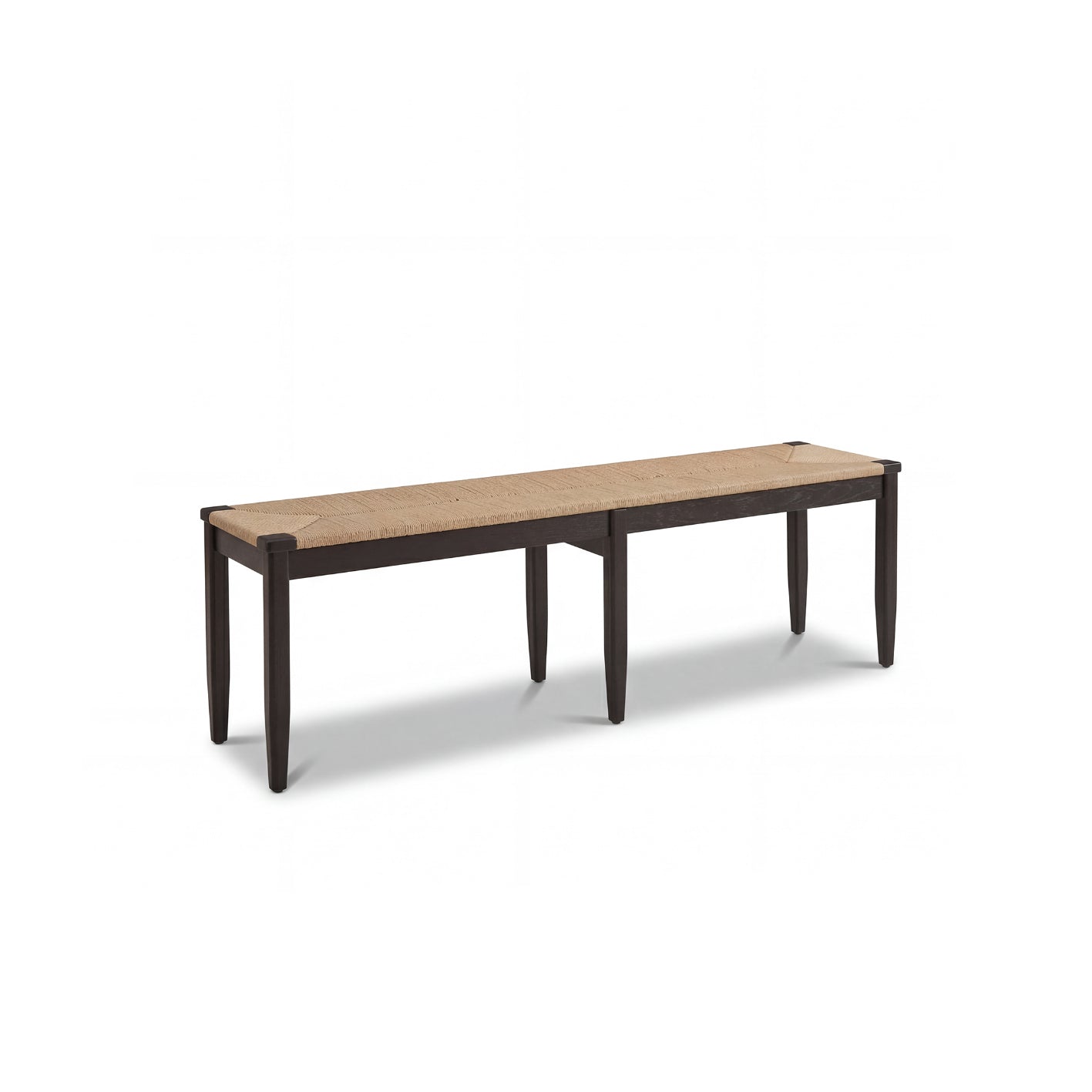 Tilly 150cm Wooden Bench - Black Oak & Paper Cord - Laura James