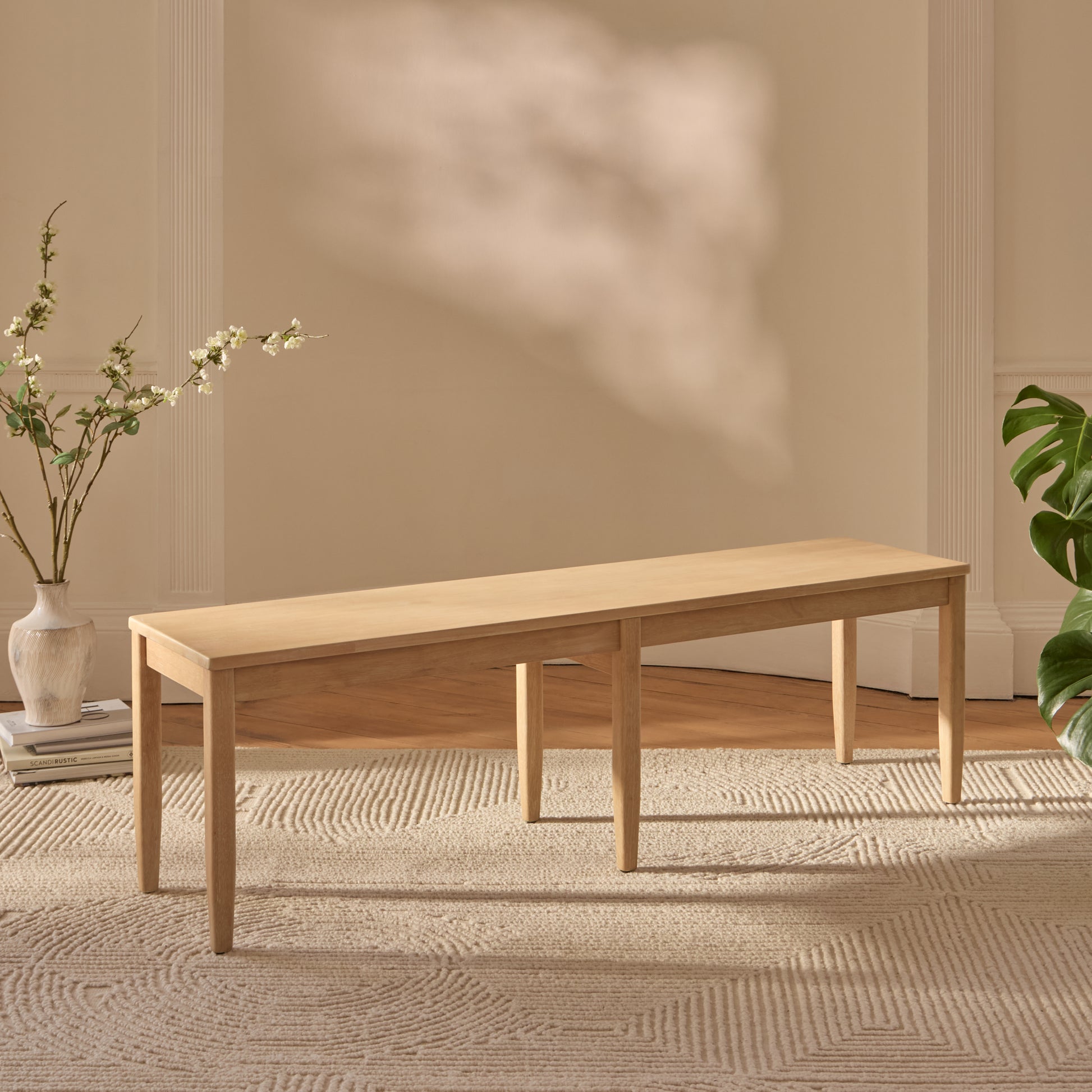 Tilly 150cm Wooden Bench - Whitewash Oak - Laura James