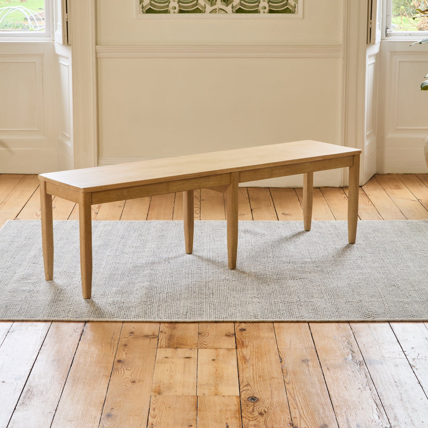 Tilly 150cm Wooden Bench - Whitewash Oak - Laura James
