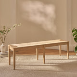 Tilly 150cm Wooden Woven Bench - Whitewash Oak - Laura James