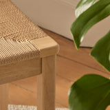 Tilly 150cm Wooden Woven Bench - Whitewash Oak - Laura James