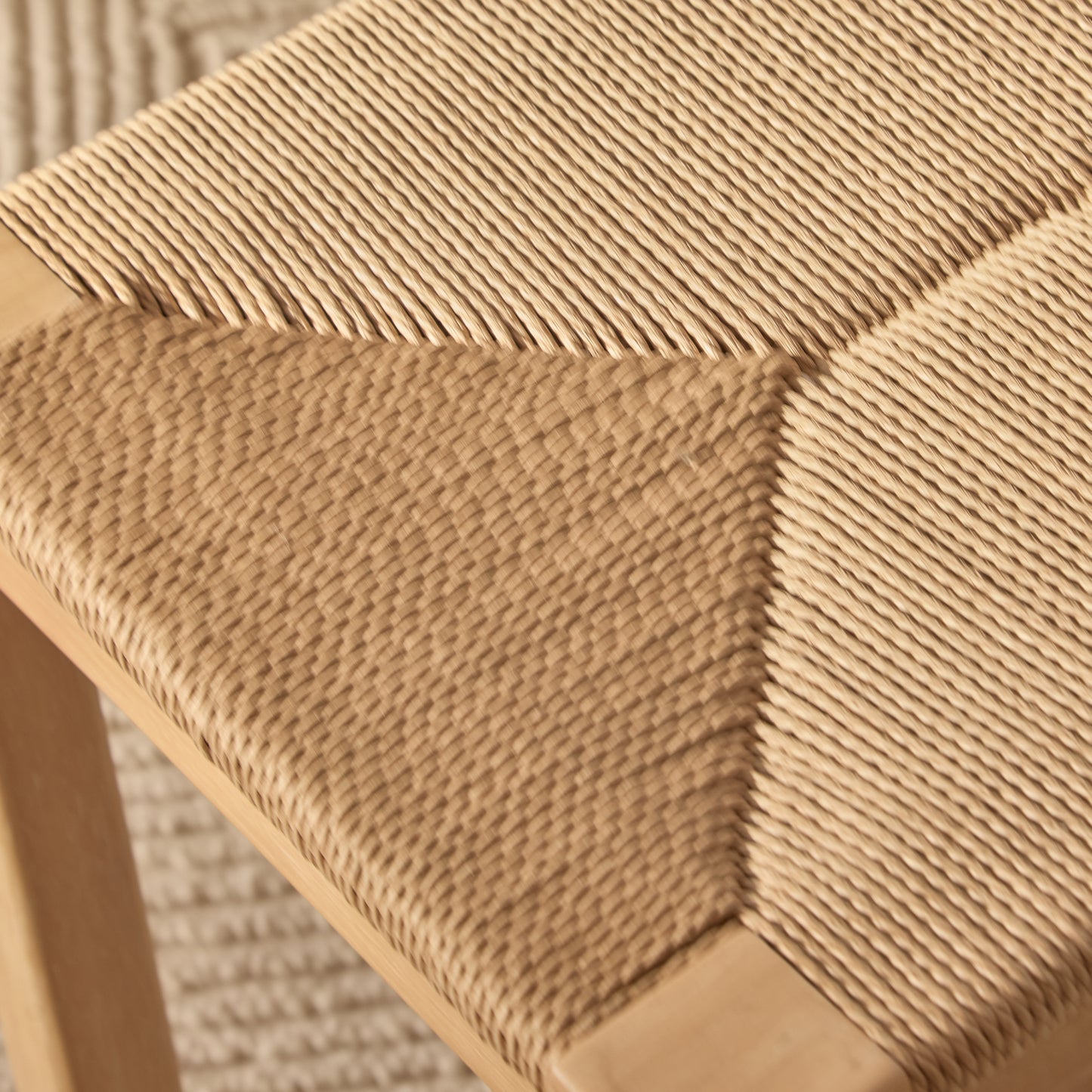 Tilly 150cm Wooden Woven Bench - Whitewash Oak - Laura James