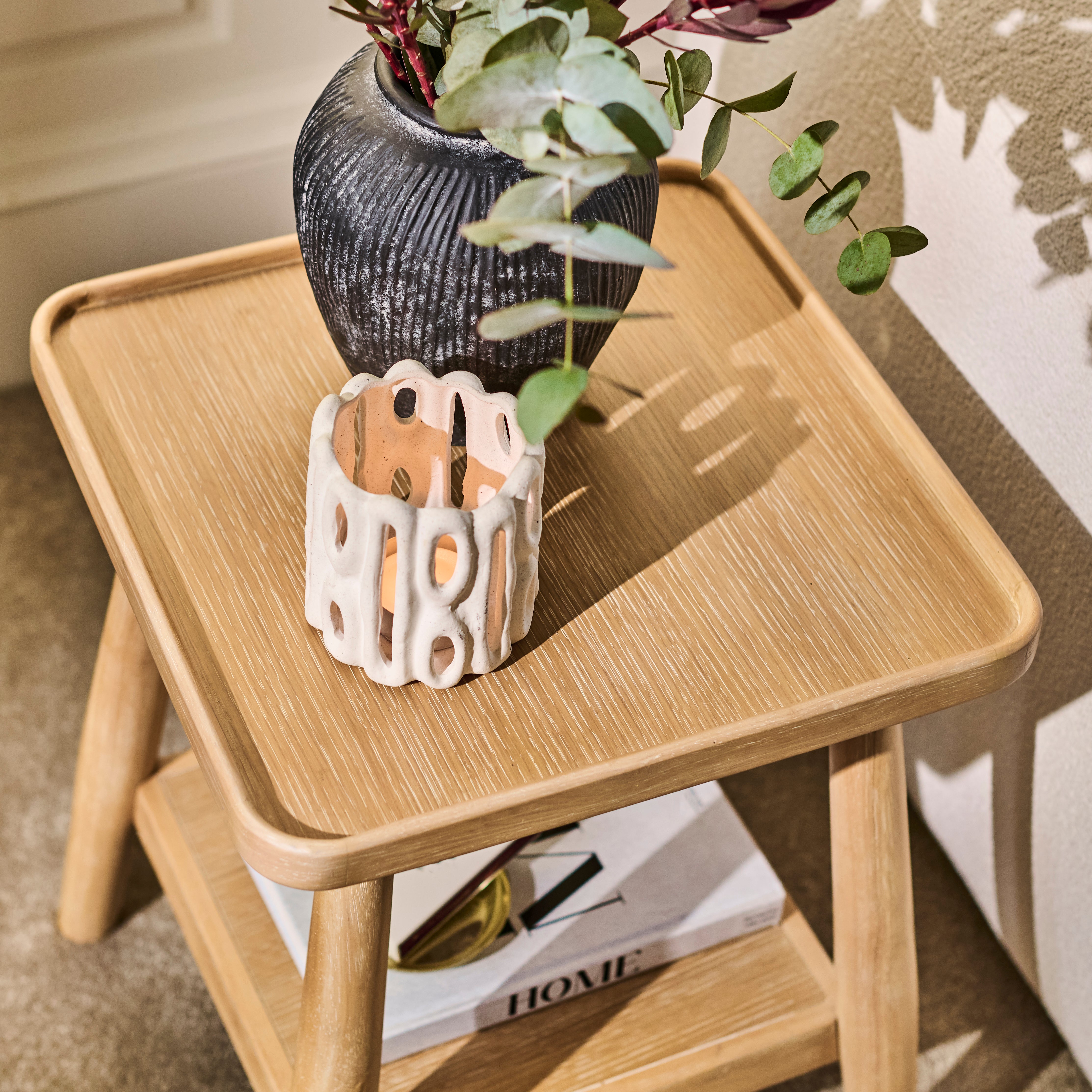 Tilly 40cm Square Side Table - Whitewash Oak – Laura James