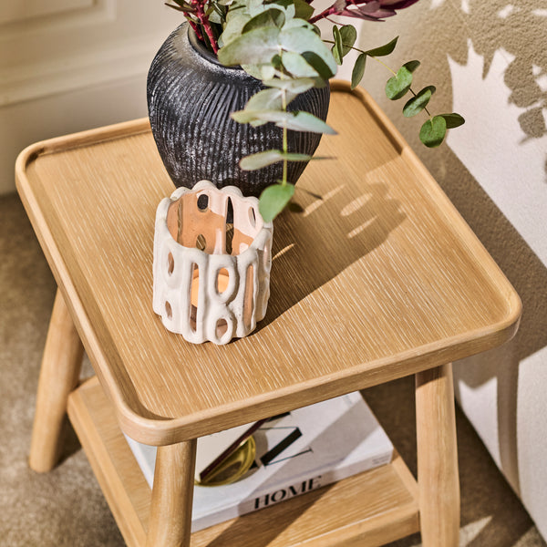 Outlet - Tilly 40cm Square Side Table - Whitewash Oak – Laura James