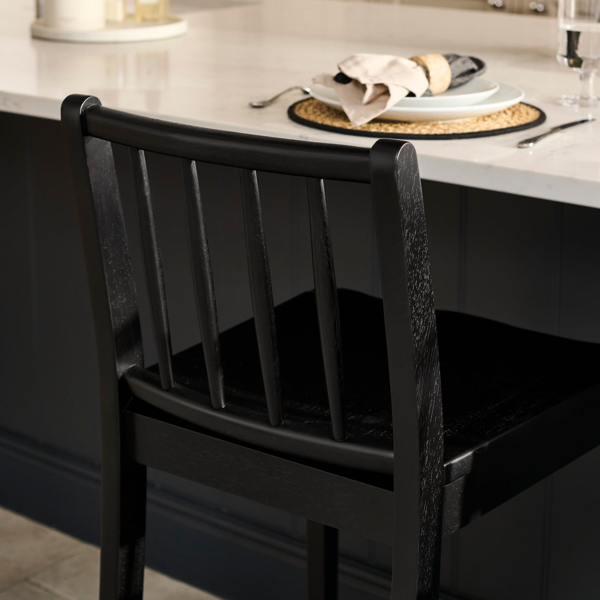 Tilly Bar Stool - Black Oak - Laura James