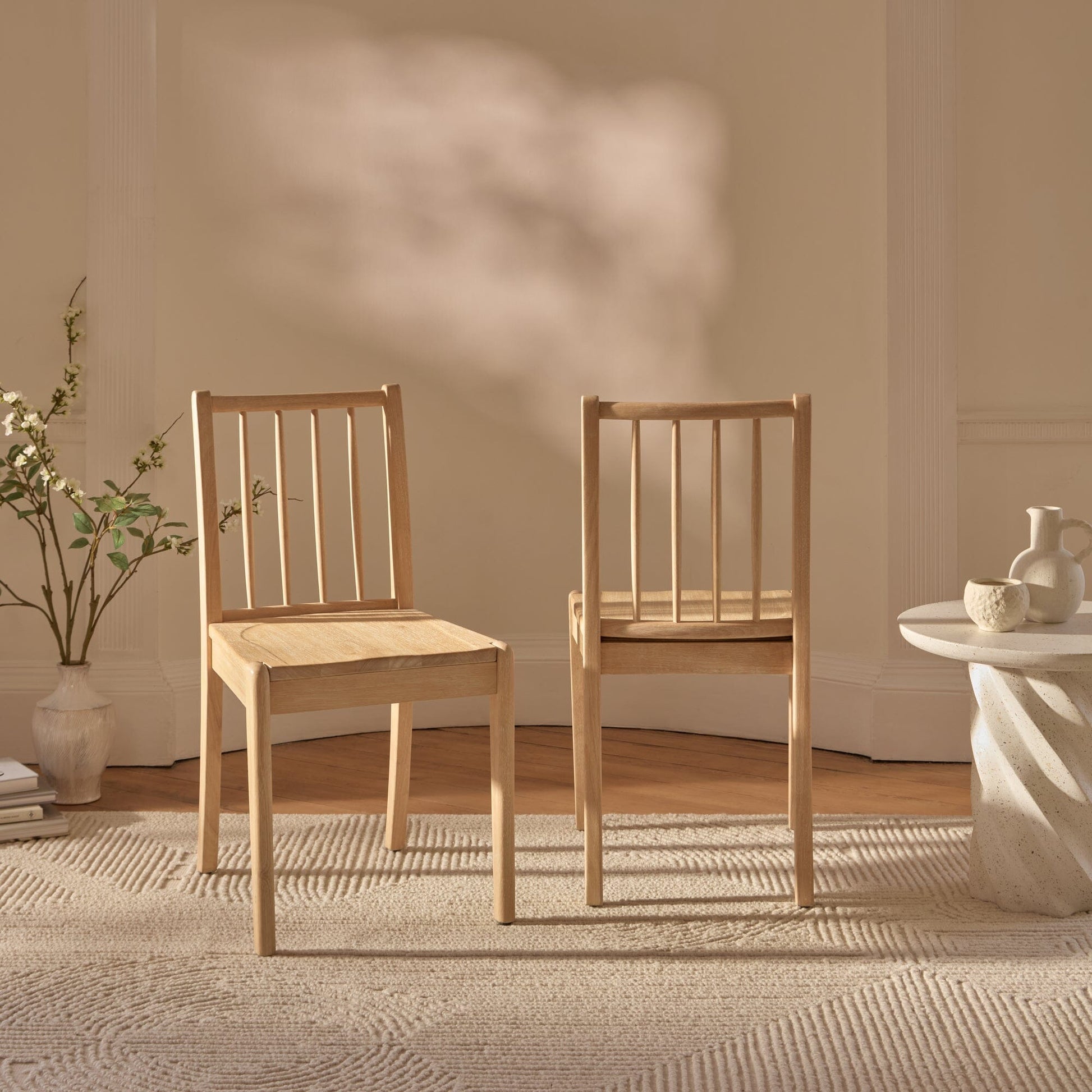 Tilly Whitewash Dining Chairs - Set of 2 - Laura James