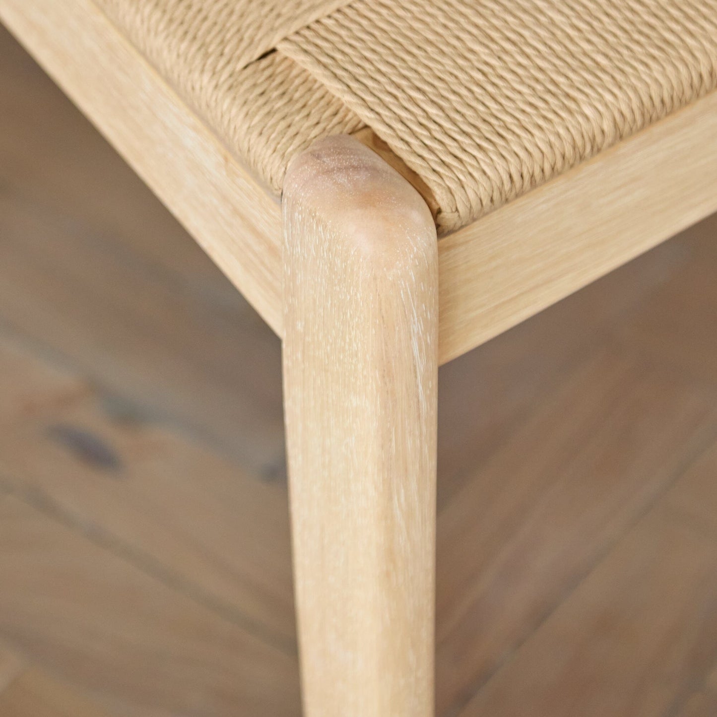 Tilly Natural String Dining Chairs - Set of 2 - Whitewash Oak Legs - Laura James 