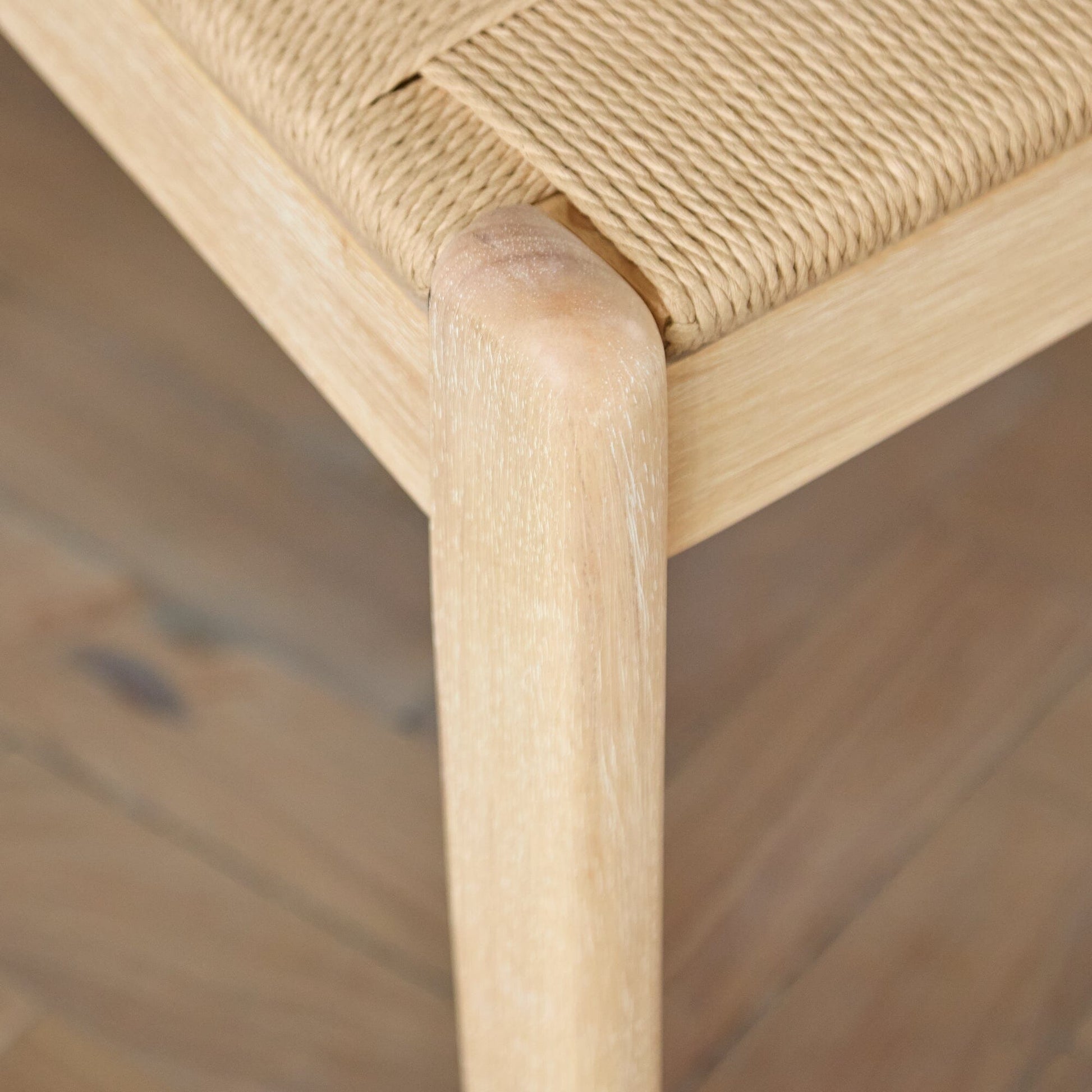 Tilly Natural String Dining Chairs - Set of 2 - Whitewash Oak Legs - Laura James 