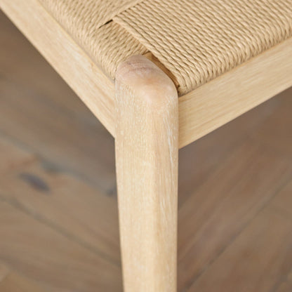 Tilly Natural String Dining Chairs - Set of 2 - Whitewash Oak Legs - Laura James 