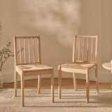 Paul 160-220cm Whitewash Oak Extending Dining Table Set - 6 Seater - Tilly Woven Dining Chairs