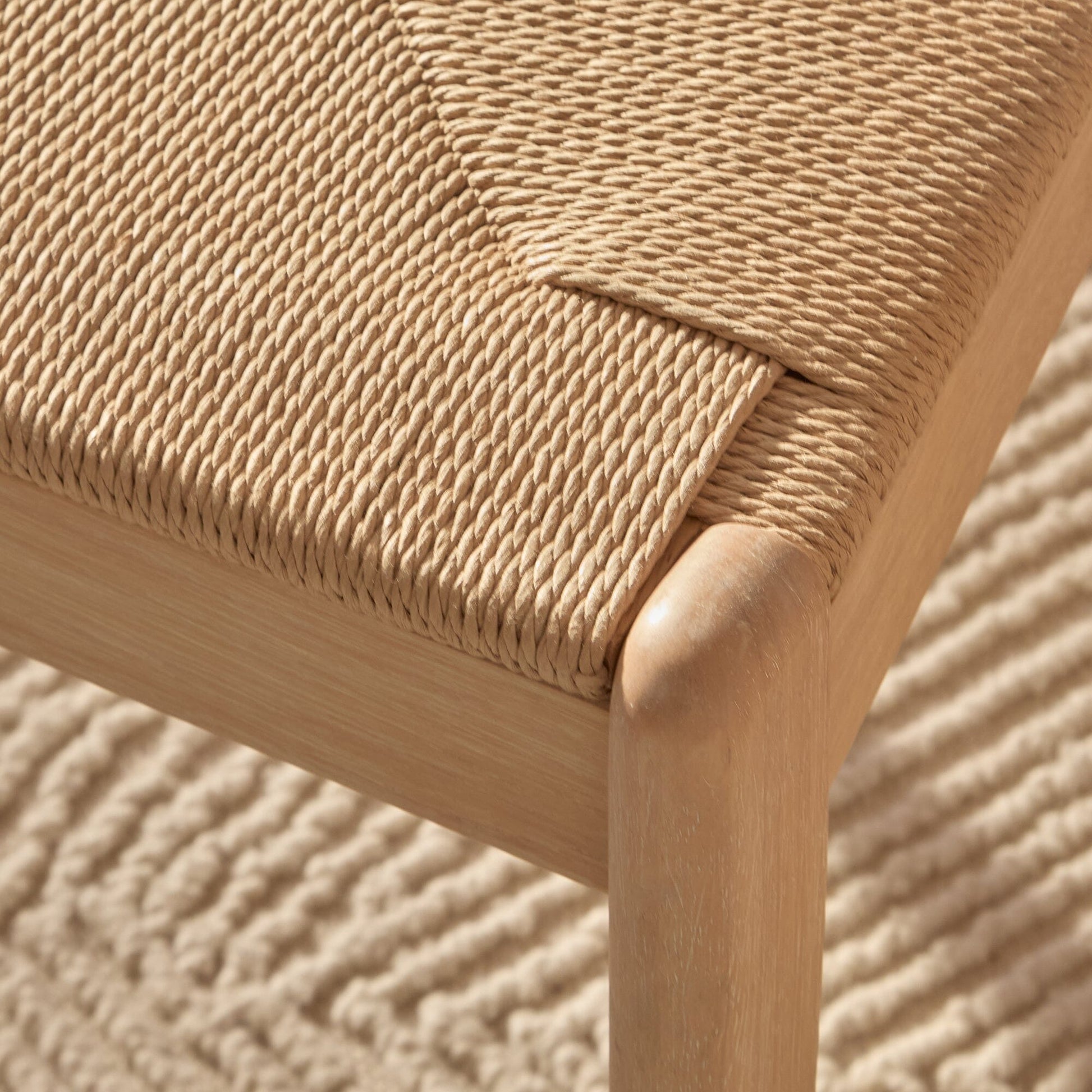 Tilly Natural String Dining Chairs - Set of 2 - Whitewash Oak Legs - Laura James