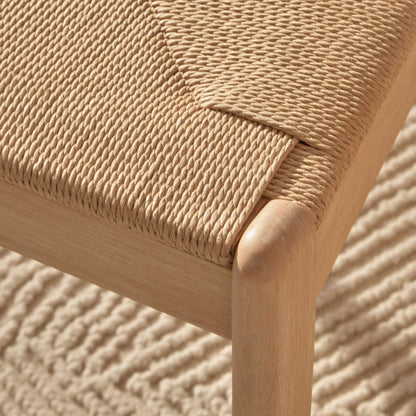 Tilly Natural String Dining Chairs - Set of 2 - Whitewash Oak Legs - Laura James